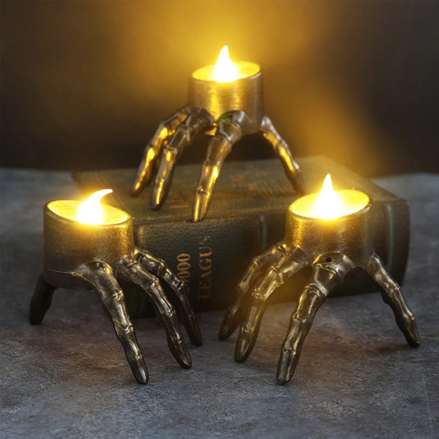 Halloween Skeleton Lights Decorations, Halloween Candle Lamp Decoration Ornament Indoor Outdoor, Halloween Scary Decor for Home outside Yard Lawn Garden Party