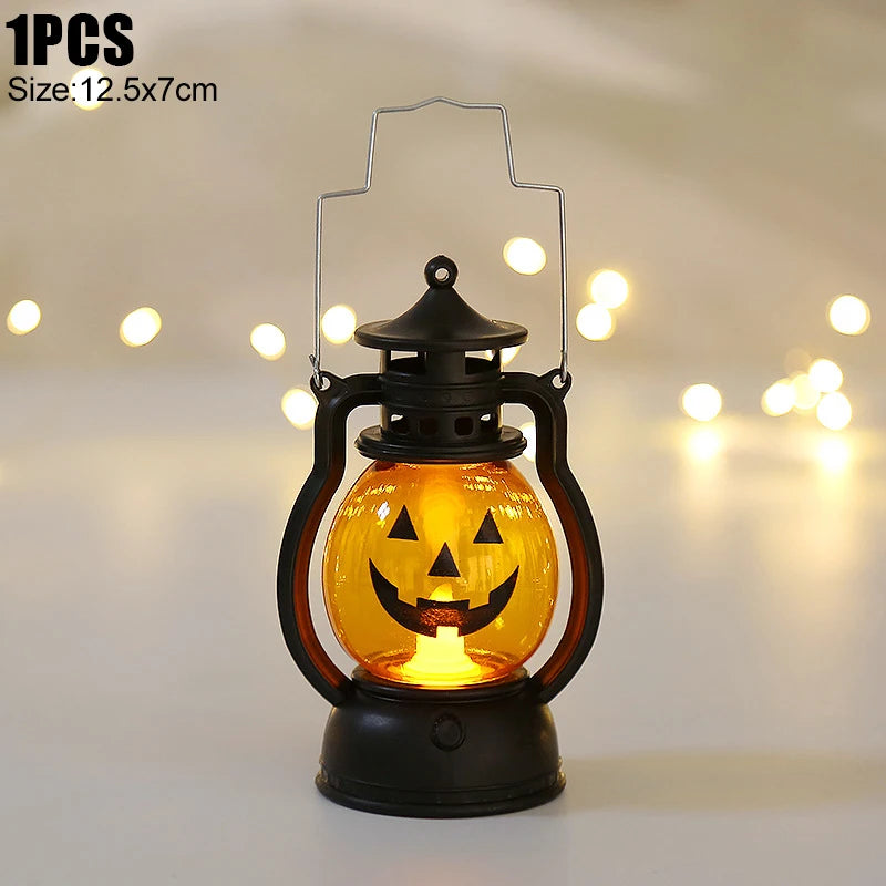 Halloween Led Glow Ghost Tree Light Home Decoration Spider Pumpkin Candle Lamp Haunted House Horror Props Halloween Party Supply